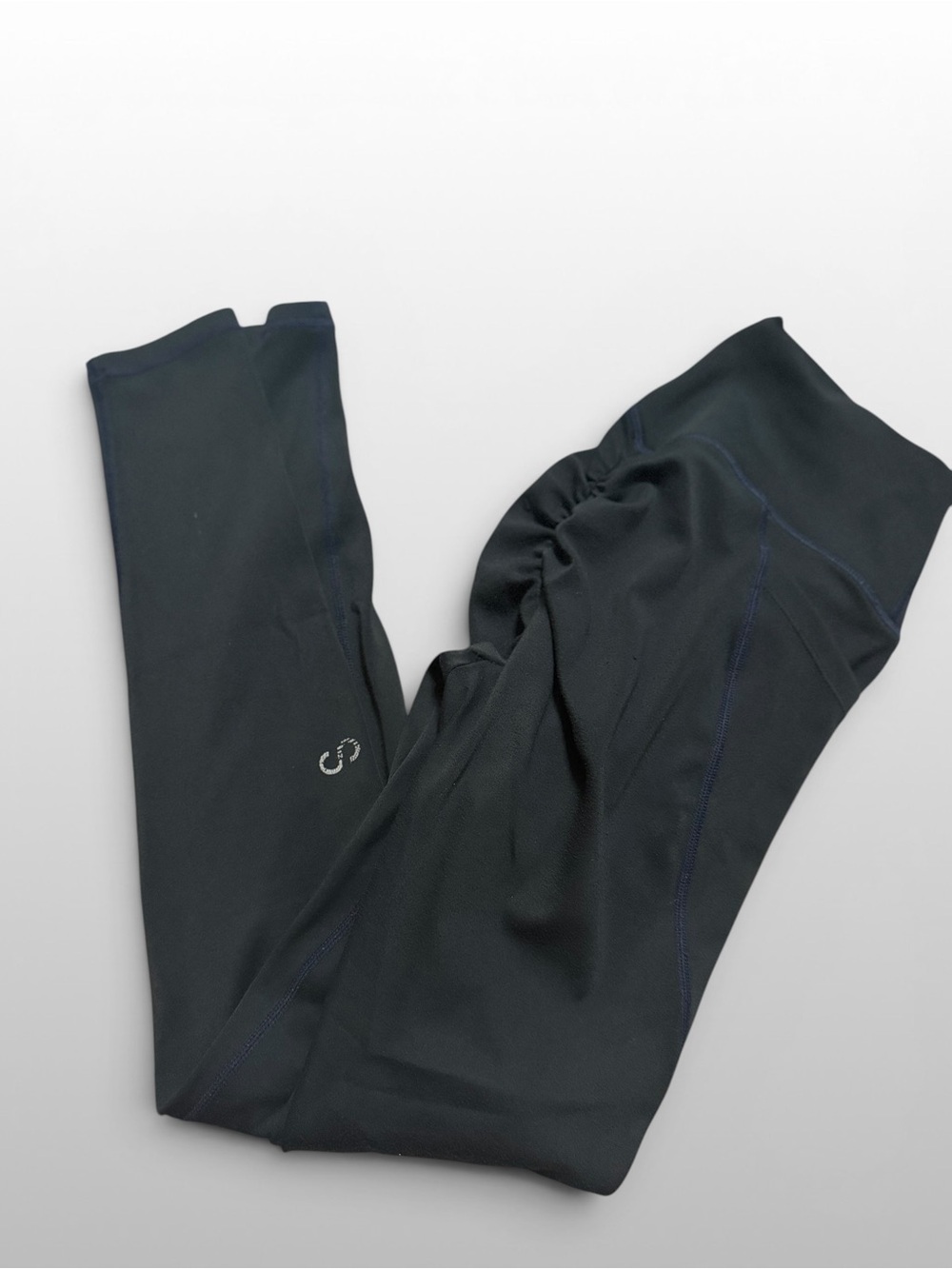 Curves & Combat Boots Black Blue Stitch Pocket Leggings Small